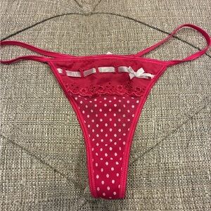Red Lace Polka Dot Thong